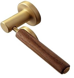 Kit hardware per porta di fienile in ottone massiccio con leva di blocco della porta silenziosa Set interno in noce nero maniglia per serratura antifurto cancello mobili hardware per mobili