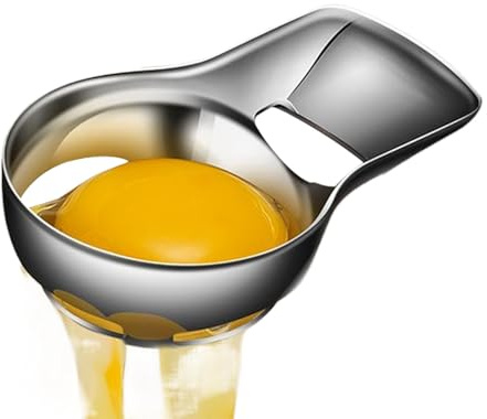 Eiertrenner aus Edelstahl – Eigelbtrenner für Lebensmittel | kompaktes Küchenwerkzeug zum Sieben, Filtern und Trennen von Eiern, ideal zum Kochen, Backen, Kuchen und Gebäck
