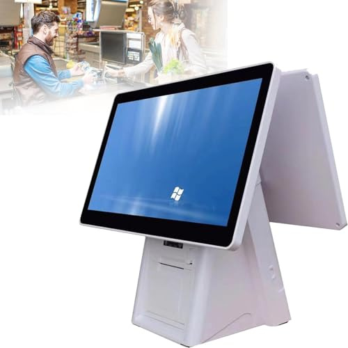 DDZJTPP Registratore di Cassa per Piccole Imprese, Doppio Touch Screen da 20,4, Registratore di Cassa all-in-One, Angolazione Regolabile per Vendita al Dettaglio, Ristoranti, Sistemi Pos
