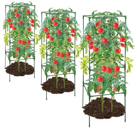 Jaulas para tomates de jardín | Soporte para plantas | Estructura de escalada resistente 3 piezas para peonías flores pepinos frijoles rosas frutas jardín parterres exterior