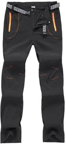 Men's Waterproof Trousers Lightweight Breathable Rain Overtrousers with Zip Pockets, Outdoor Safety Windproof Rain Over Pants for Golf Hiking Fishing Cycling