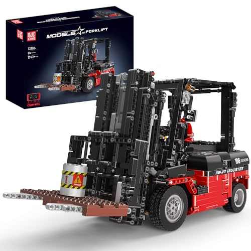 Mould King 13106 Technik Chariot élévateur télécommandé, 1743 pièces, 2,4 GHz, modèle de Blocs de Construction RC, kit de Chariot élévateur avec Moteur, Cadeau pour Adultes