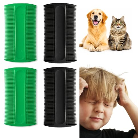 Pack de 4 Liendrera Piojos – Peine Piojos y Liendres, Apto para Niños, Adultos y Mascotas. Peine para quitar la caspa - Lendrera - Hecho en España