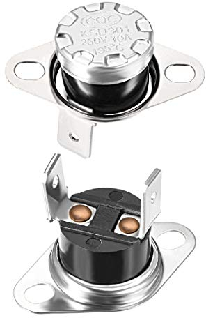 sourcing map Interrupteur contrôle température KSD301 thermostat 135°C 10A normalement fermé NC 2Pcs