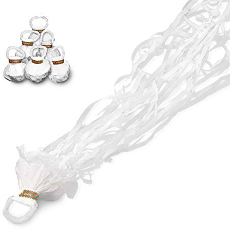 Goodtimes Party Wurf Luftschlangen Weiß 12 Stück für Geburtstag, Hochzeit, Party - einfache Entsorgung