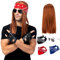 Spooktacular Creations 90er Jahre Rocker Kit mit Perücke, Handschuhe, Sonnenbrillen und Bandanas für Herren, Hard Rock Kostüm für Halloween Cosplay