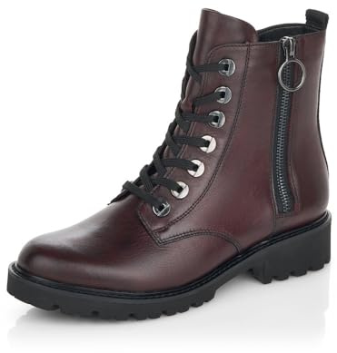 Remonte Mujer Botines D8671, señora Botines con Cordones,Plantilla Desmontable,Botas Cortas,Botas con Cordones,Cremallera,Rot,37 EU / 4 UK