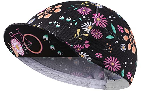 Bikingbros Black Cycling Cap - Polyester Funny Cycling Hat-Under Helmet - Cycling Helmet Liner Breathable&Sweat Uptake