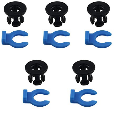 Ruiwaer Set di 10 morsetti di accoppiamento per tubi Bowden e clip per Creality Hotend tutto in metallo, nero, blu