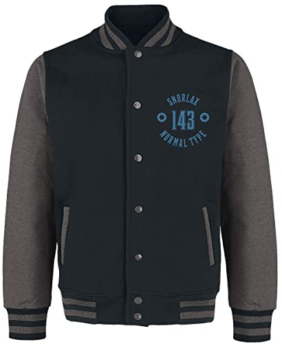Pokémon Relaxo män collegejacka svart/grå fläckig XL, svart/gråmelerad, XL