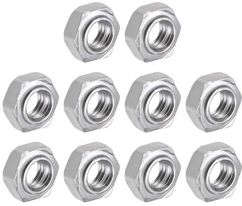 METALLIXITY Tuercas de Soldadura Hexagonales de Acero (Tamaño de Rosca 1/4-20) 10 Piezas Tuercas Hexagonales de Acero al Carbono - para Maquinaria Industrial Hogar Muebles Reparación