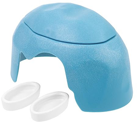 CIYODO Reptilienversteck Schildkrötenhöhle Dekorative Gecko-Box Mit Futternäpfen Unterschlupf Für Reptilien Und Aquarien