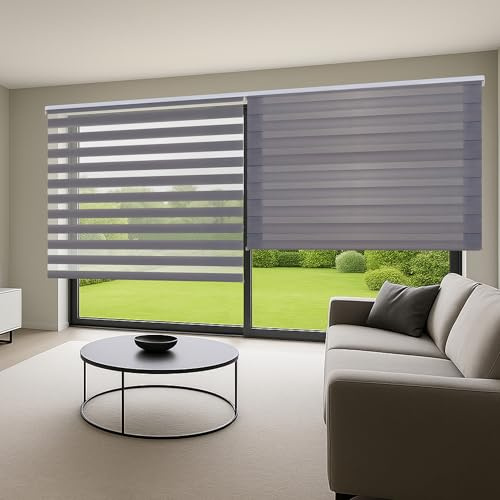 STORESDECO Doppelrollo mit Bohren 160H x 90B cm für Fenster & Türen - Zuverlässiger Lichtschutz & Sichtschutz - Kindersichere Rollos für Fenster mit Bohren & Einfacher Montage - Made in Europe