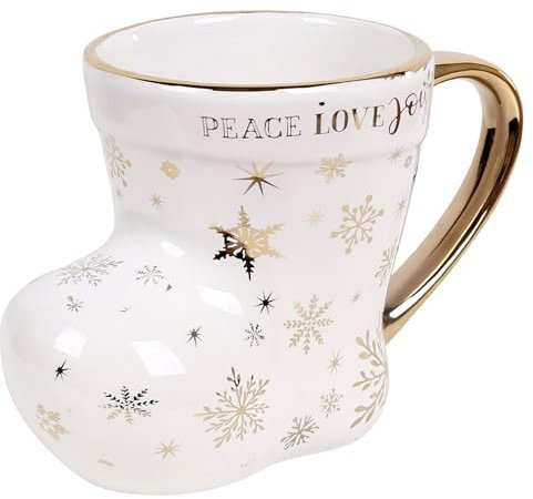 sarcia.eu Weihnachtsbecher aus Porzellan, weißer Schuh, in einer Geschenkbox 230 ml