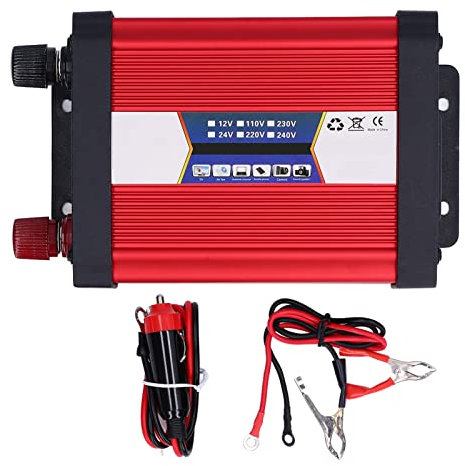 Inversor para automóvil, Adaptador de cargador silencioso de 1000 vatios, Convertidor de cargador USB sinusoidal mejorado para automóvil, Protección contra sobretensión, (12V to 220V)