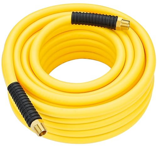 1/2 Inch x 50ft. Hybrid Air Compressor Hose with 1/2 in. MNPT Ends and Bend Restrictors