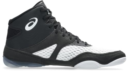 ASICS Men's Split Elite Wrestling Shoes, 12, White/Black