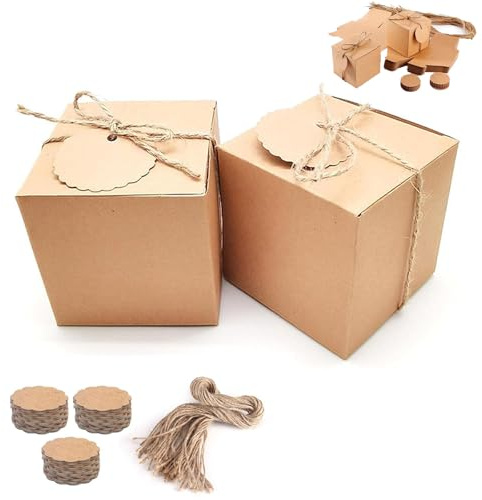 50 Pcs Set de Boîtes Cadeaux en Papier Kraft, Boîte Carton D'expédition, Boîtes en Carton, Boîte de Chocolats, boîtes en carton 7 X 7 X 7 Cm, boîtes en cartons avec Couvercle, boîte Cadeau Carré