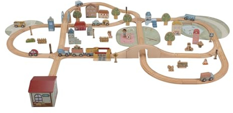 Little Dutch Eisenbahn Set XL inkl. Schienen und Zubehör Holz