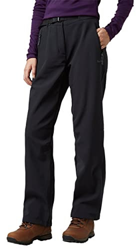 Peter Storm Women's Softshell Water Repellent Trousers with 2 Zipped Pockets, Ladies Pants, Black, 18