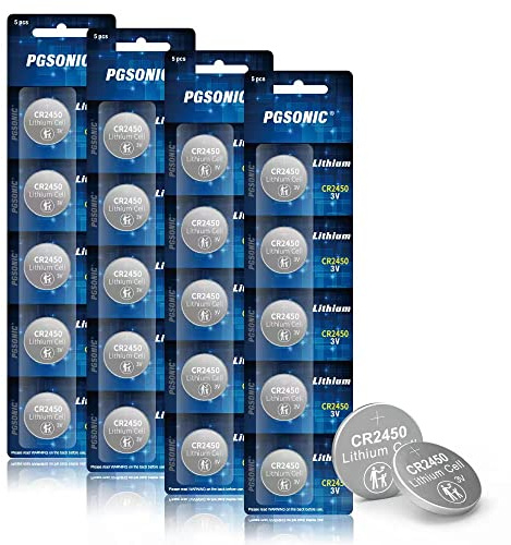 PGSONIC 20 Pack CR2450 3V Lithium Coin Battery
