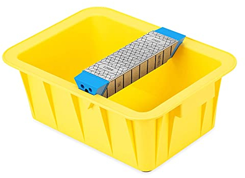 DMD -2008 Whetstone Knife Sharpener | 3 Sides Grit Coarse 150 | Grit Medium 325 | Extra Fine 1200 | Diamond Sharpening Stone with Water Tray | Diamond Plate Honing Stone Hone Sharpener (8 Inch)