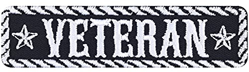 VETERAN tyg/stryks på Tactical Morale Patch för att sy/stryka på | Uniform strykbilder krigsveteran gåva, militärapplikation för alla tyger | 100 x 25 mm