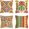 Orientische Kissenbezug 45x45cm Boho Mandala Kissenbezüge Bunt Geometrisch Muster Dekorativ Kissenhülle Baumwolle Leinen Zierkissenbezüge für Zuhause Couch Auto Outdoor Deko Kopfkissenbezug 4er Set