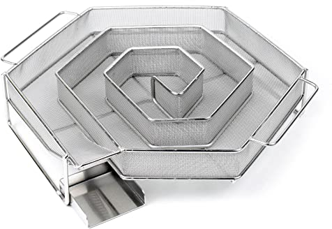 Wiltec BBQ Räucherschnecke aus Edelstahl 20,5x20,5cm, Brennzeit bis zu 8 h, Kaltraucherzeuger Kaltrauchgenerator Kalträuchern Smoker Sparbrand Räuchern