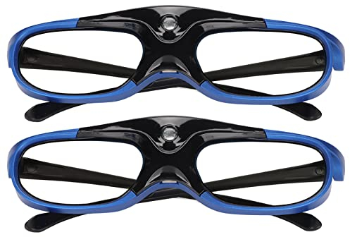 Cuifati Lunettes 3D 144 Hz Rafraîchissement Lunettes 3D Rechargeables FHD 3D View Lunettes Actives pour Diverses Technologies 3D Projecteurs DLP Link pour, pour Optoma