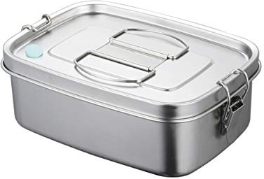 Porssaut Bento Box Acciaio inossidabile Set portapranzo Scatole per il pranzo Contenitori per la colazione Deflettore staccabile Conservazione degli alimenti Pacchetto in Grande capacità 1100ml