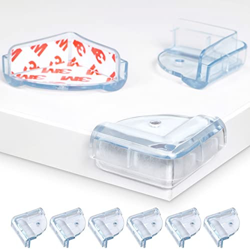 Protector Esquinas de Mesa, 6 pzs, Transparente, Forma Cuadrado, con Adhesivo Especial, Protección de Bordes y Esquinas, Protector de Muebles para bebés, Protecciones Niños para Bordes y Esquinas