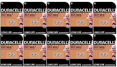 20X Duracell 357/303 (10 Blister Da 2 Batterie) 20 Pile (SR44/V357/V303/SR44W/SR44SW)