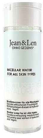 Jean & Len Feuchtigkeitsspendendes Mizellenwasser Kaktusfeige & Hyaluron, für alle Hauttypen, befreit die Haut von Schmutz & abgestorbenen Hautzellen, Mizellenreinigungswasser, vegan, 200 ml