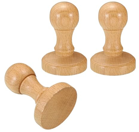 PATIKIL Maniglia Tonda in Legno da 40 Mm, Pz3 Supporti in Gomma per Timbri, Maniglie per Cassetti, per Creare Timbri Fai-Da-Te, Scrapbooking, Marrone