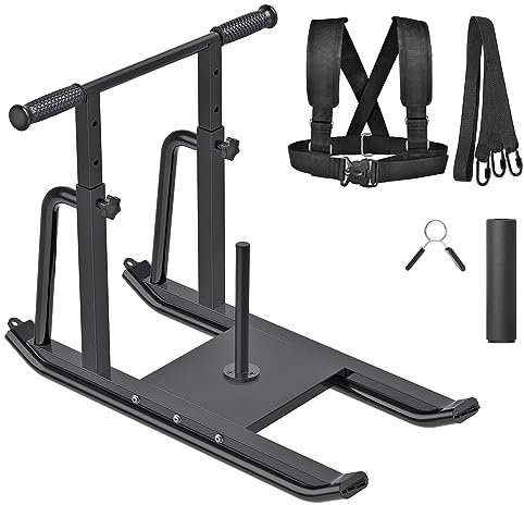 QYEZSOTL Trineo de Pesas Trineo de Fitness, Trineo de Entrenamiento con Pesas de Altura Ajustable, Mejora la Fuerza Muscular y la Potencia explosiva, Adecuado para Placas de Pesas de 1 y 2
