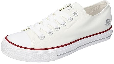 Dockers by Gerli Damen Schuhe Sneaker Schnürschuh Turnschuh Sneaker Canvas, Farbe:Weiß, Schuhgröße:EUR 39, Artikel:-500 White