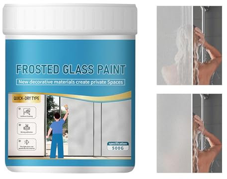 Frostad glasfärg | Frostad fönsterfärg | Vattentät glasfärg | Vattenbaserad färg för fönster, badrum, sovrum, vardagsrum, kök, takfönster
