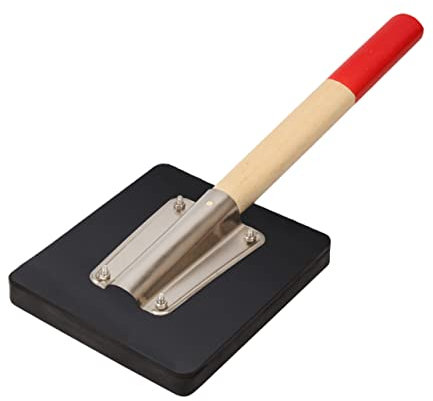 Mikikit Ergonomic Rubber Hammer for Workers Featuring a Wooden Handle and Rubber Clapper Panel, Tiles Paving Construction Tool and Sturdy Hammers Tools for Paving and Tiling Work