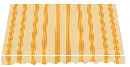 Telo di Ricambio per Tenda da Sole a Caduta e Bracci in Poliestere da 180gr/mq PU Impermeabile (Giallo e Beige, L250xP200 CM)