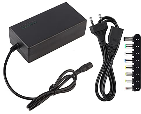 Universell nätadapter AC DC-adapter – laptop laddare med 8 utbytbara kontakter justerbar spänning 12 V 15 V 16 V 18 V 19 V 20 V 24 V för bärbara datorer