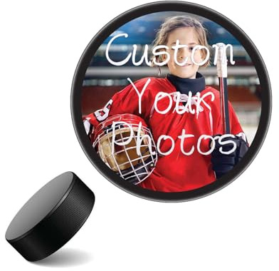 Custom Hockey Puck with Personalized Photo, Customised Picture Ice Hockey Gifts for Men, Boys, Dad, Boyfriend, DIY Christmas, Birthday Gifts