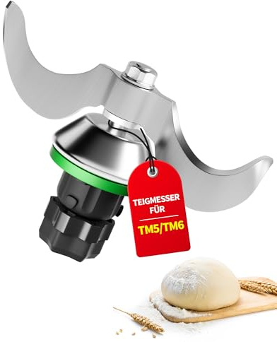 Teigmesser für Thermomix TM5 TM6 TM7 Edelstahl Teigmischmesser TM6 TM5 Ersatzteile Mixmesser Zubehör für Thermomix Messer Kein Teig-Rückstand und Schmutzkontamination Schnelle Reinigung