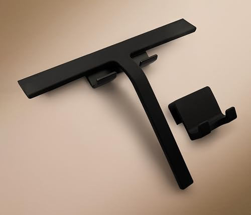 Design Hamburg duschskrapa | svart eller vit silikonskrapa | stöd utan borrning | modern design för badrum (svart, 28 cm)