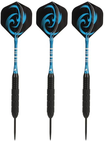 Tnfeeon Set di Freccette Professionali con Punta in Acciaio, Freccette in Metallo con Impugnatura Ergonomica, Asta in Alluminio Leggero per Uso Domestico, per i Giochi di (Blue)