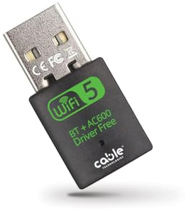 Chiavetta Wifi Usb Dual Band 2.4/5GHz + Bluetooth 5.0, Antenna Wireless 600 mbps, Plug and Play, MU-MIMO, Adattatore di Rete senza fili per PC/Desktop/Tablet/Laptop, per Windows (Dual BT 600)