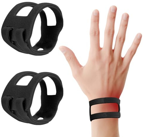 ALIIP TFCC justerbara handledsband, 1 par andningsbara stödjande armband, tFCC-armband för rivning, handledsskydd, handledsstöd vikt med dubbla band för tennis, golf (svart)