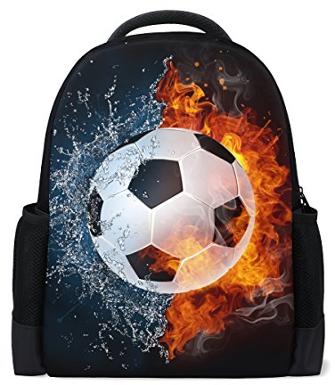 LIANCHENYI Soccer Ball On Fire Water Custom Casual Rucksack Schultasche Reiserucksack Tagesrucksack
