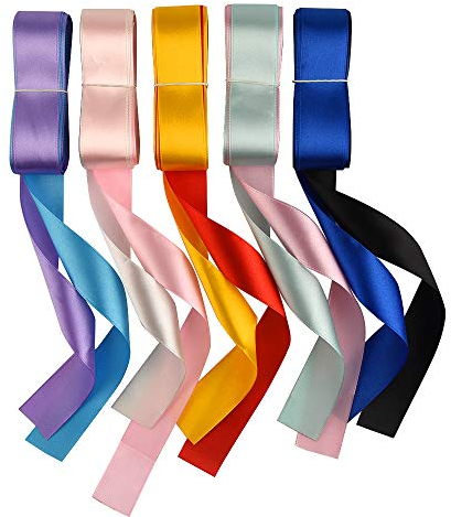 FEPITO 10 Farben 4m X 25mm Satinband Geschenkband Schleifenband Dekoband zum Basteln und Geschenk Verpacken, Partydeko, Hochzeit Weihnachten Dekoration