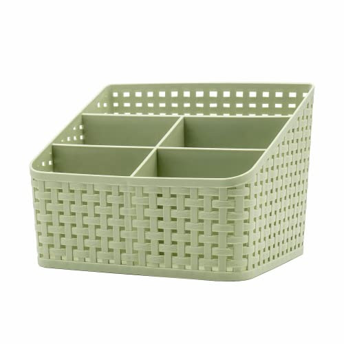 Fai Top Cesta de Almacenamiento, Estante de Almacenamiento de Cosméticos de 5 Compartimentos, Caja de Almacenamiento para el Escritorio, la Encimera, la Cocina del Hogar - Verde